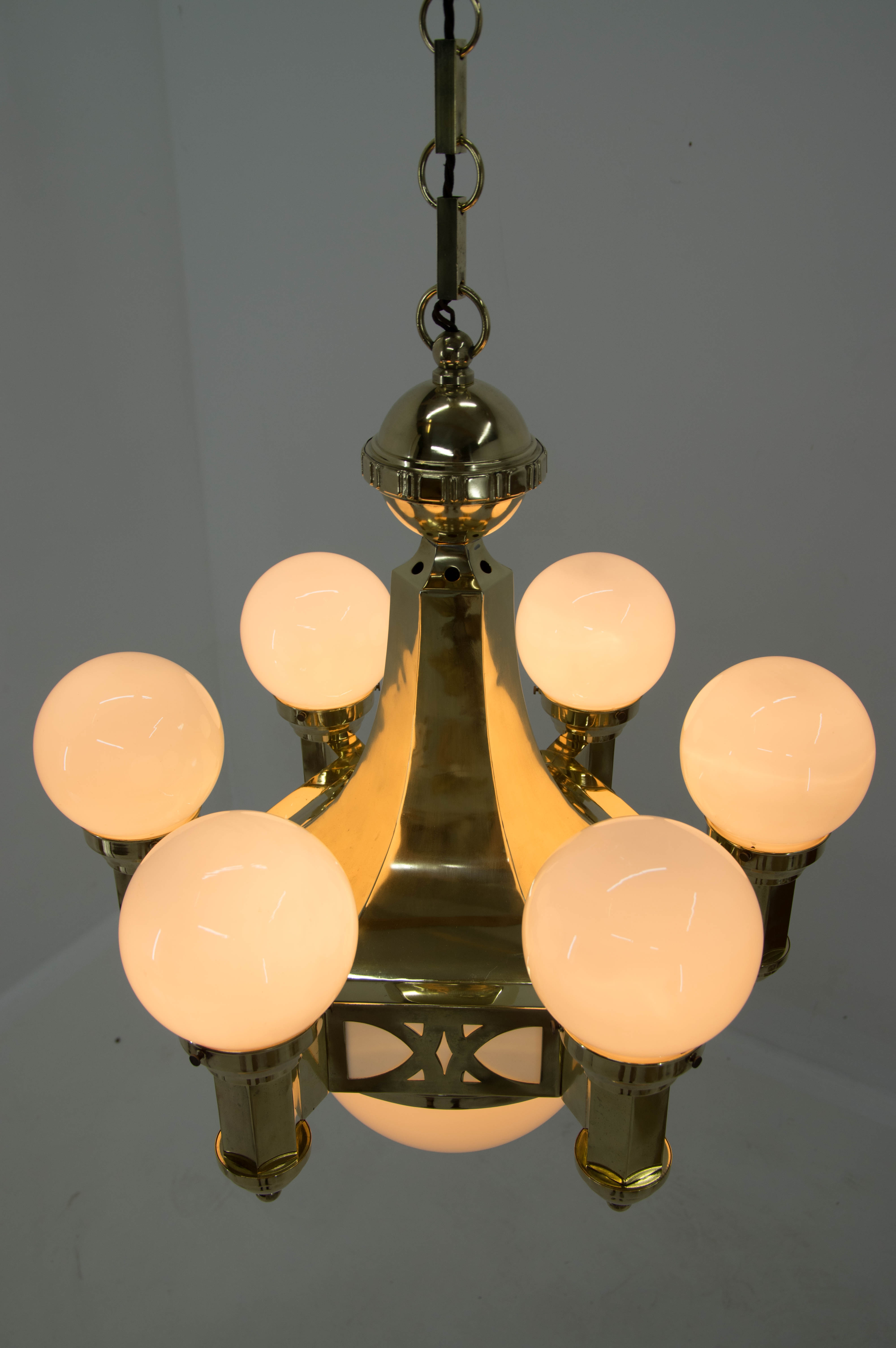 Rare Art Nouveau Chandelier by Emil Kralik, 1920s