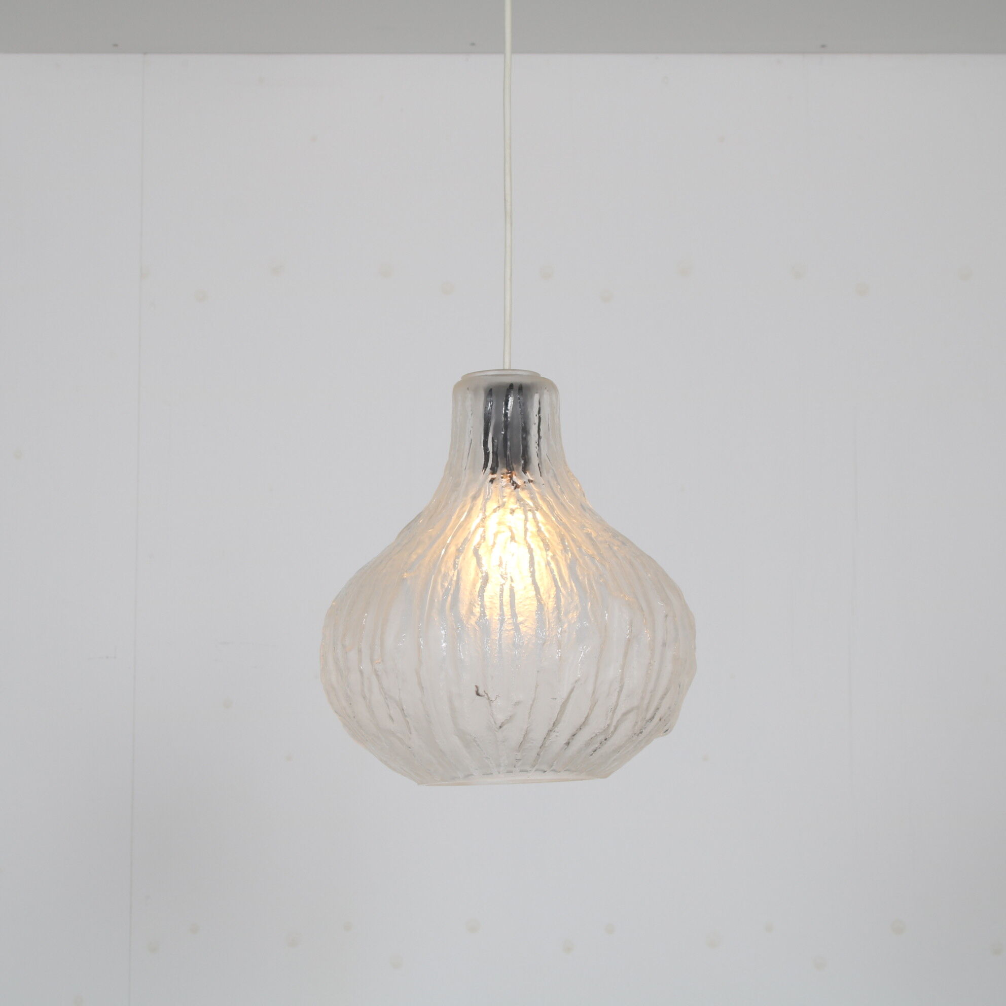 1960s Frosted glass hanging lamp from Austria