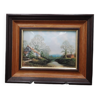 Cadion painting cadem plates signed vincent selby glossy painting france