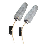 Pair of vintage molded glass wall sconces