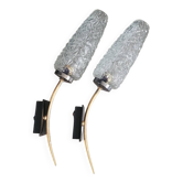 Pair of vintage molded glass wall sconces
