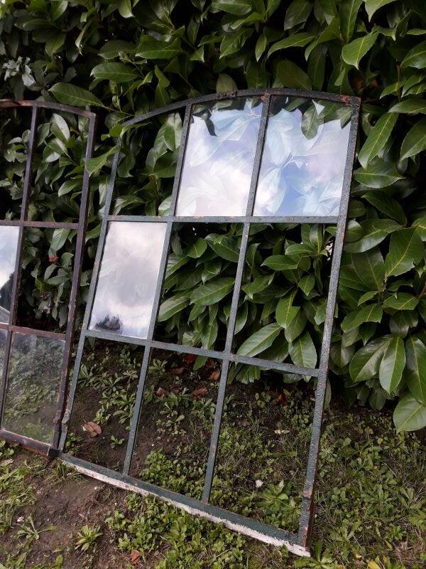 Industrial arched metal windows L73xH110 19th century glass roof