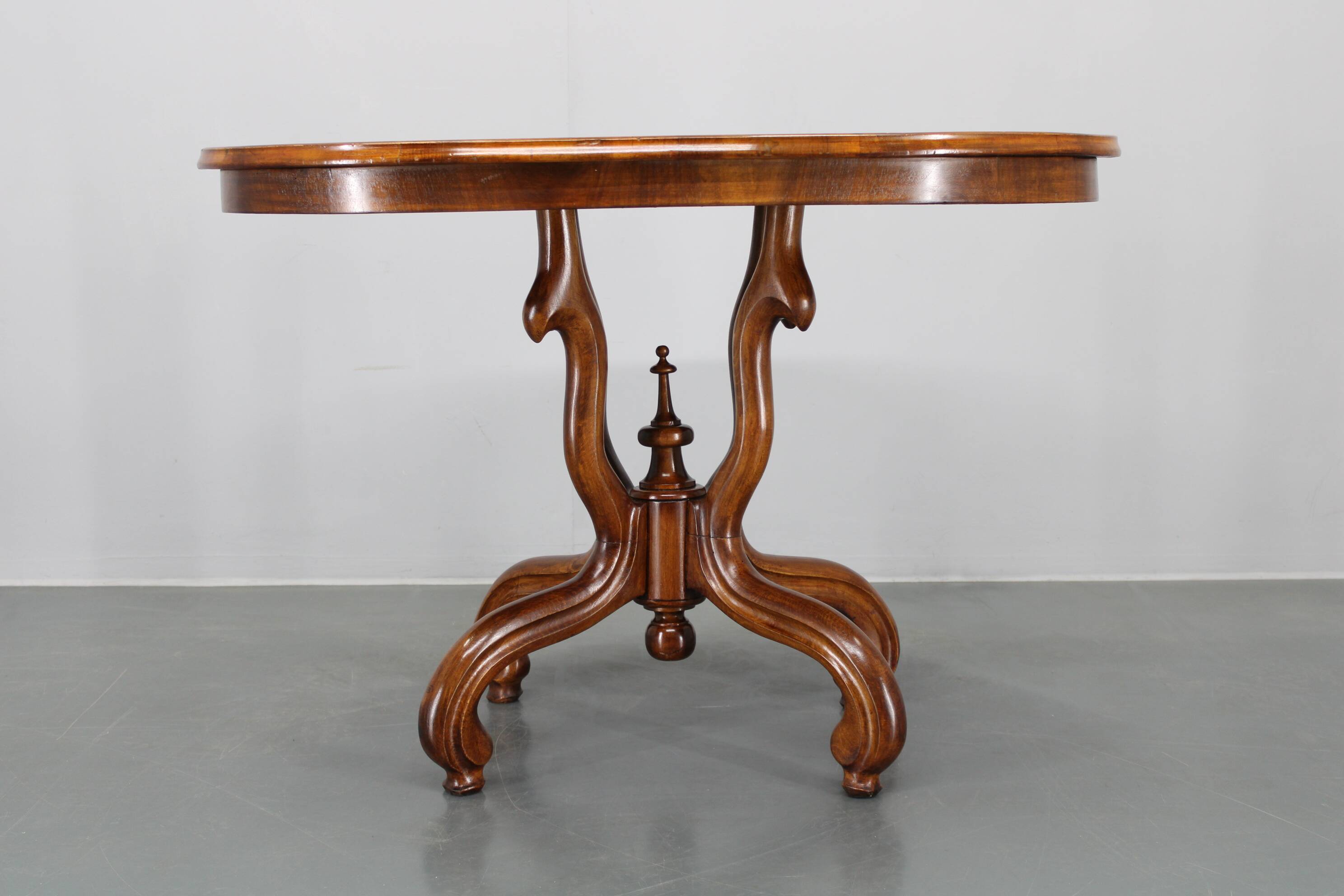 1930s Bentwood Table with Walnut Top Finish, Czechoslovakia