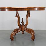 1930s Bentwood Table with Walnut Top Finish, Czechoslovakia