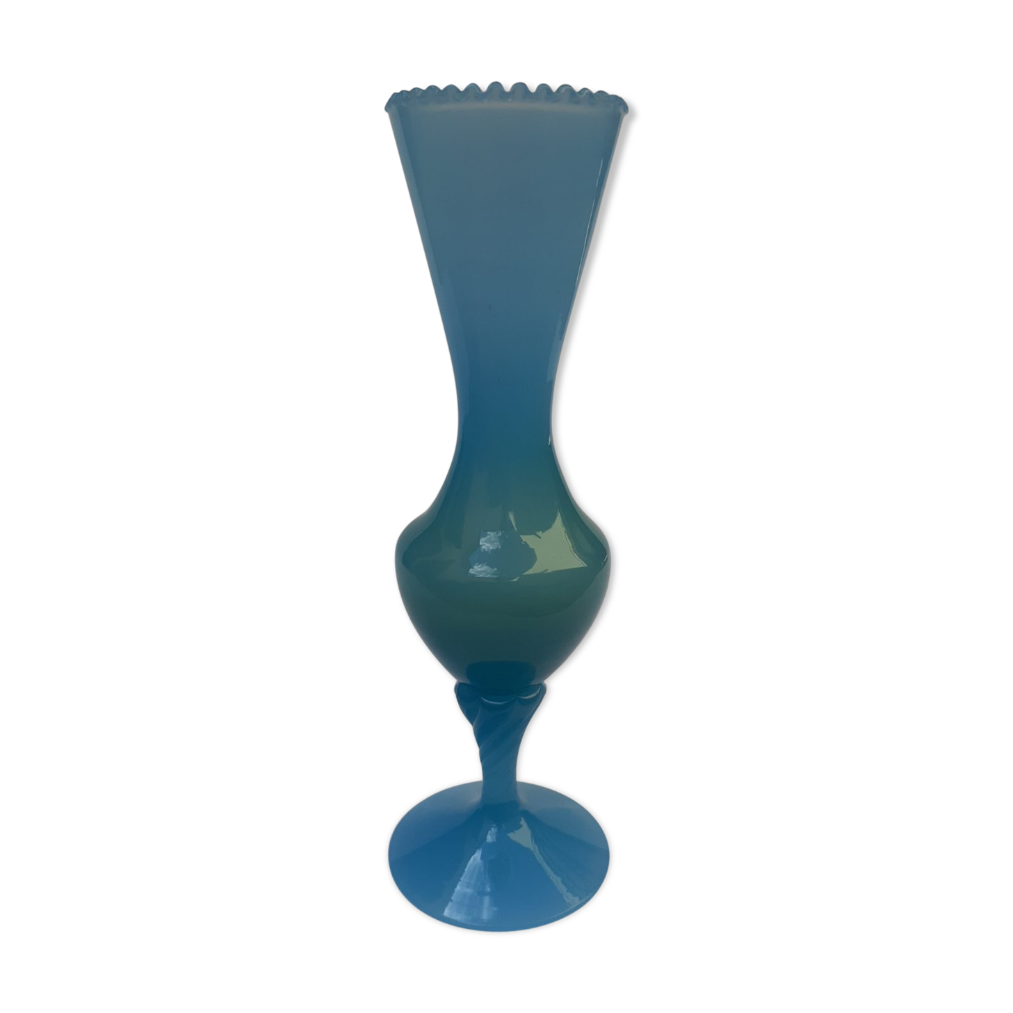 Blue opaline vase