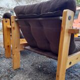 Pair of Yngve Ekström suede armchairs 1970