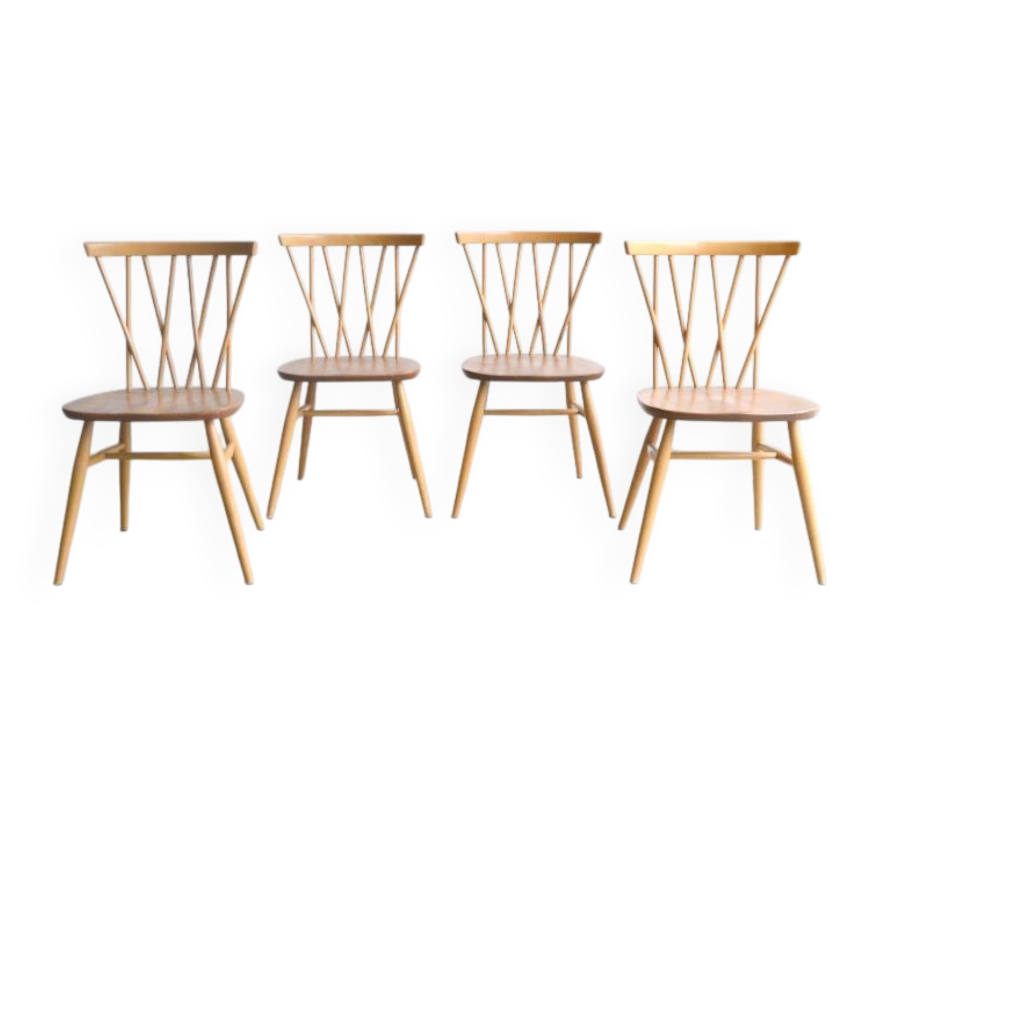 Set of four "candlestick" chairs by Lucian Ercolani