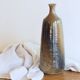 Enamelled stoneware vase or bottle signed Hélène