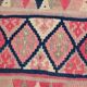 Pink & Navy Blue. Turkish Runner Rug, 90x350Cm