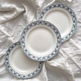 3 assiettes plates en terre de fer « Jenny » Saint Amand