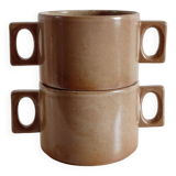 Brenne grand feu stoneware mug/bowl duo