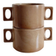 Duo de mugs/bols grès de grand feu Brenne
