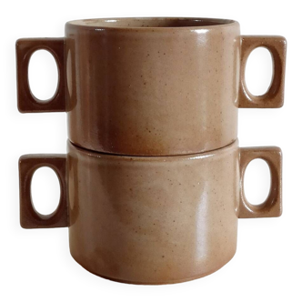 Brenne grand feu stoneware mug/bowl duo