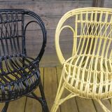 Duo de fauteuils en rotin