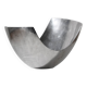 Polished Aluminum Asymmetric Contemporary Deep Bowl, Large