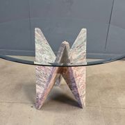 Architectural marble and glass dining table, 1970s
