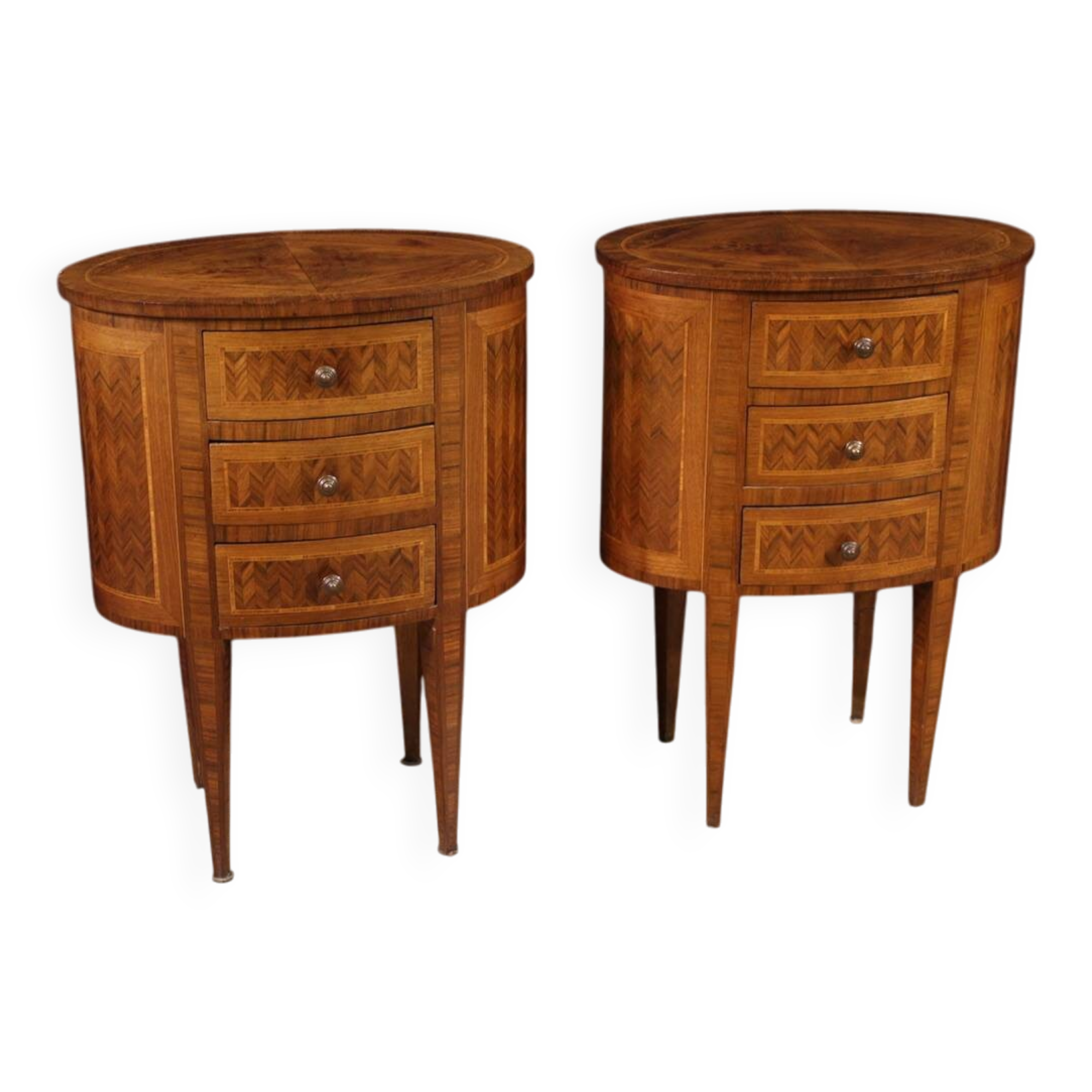 Pair of 20th-century Italian inlaid bedside tables