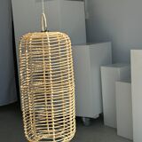 Large lantern-shaped rattan pendant lamp H50 D24
