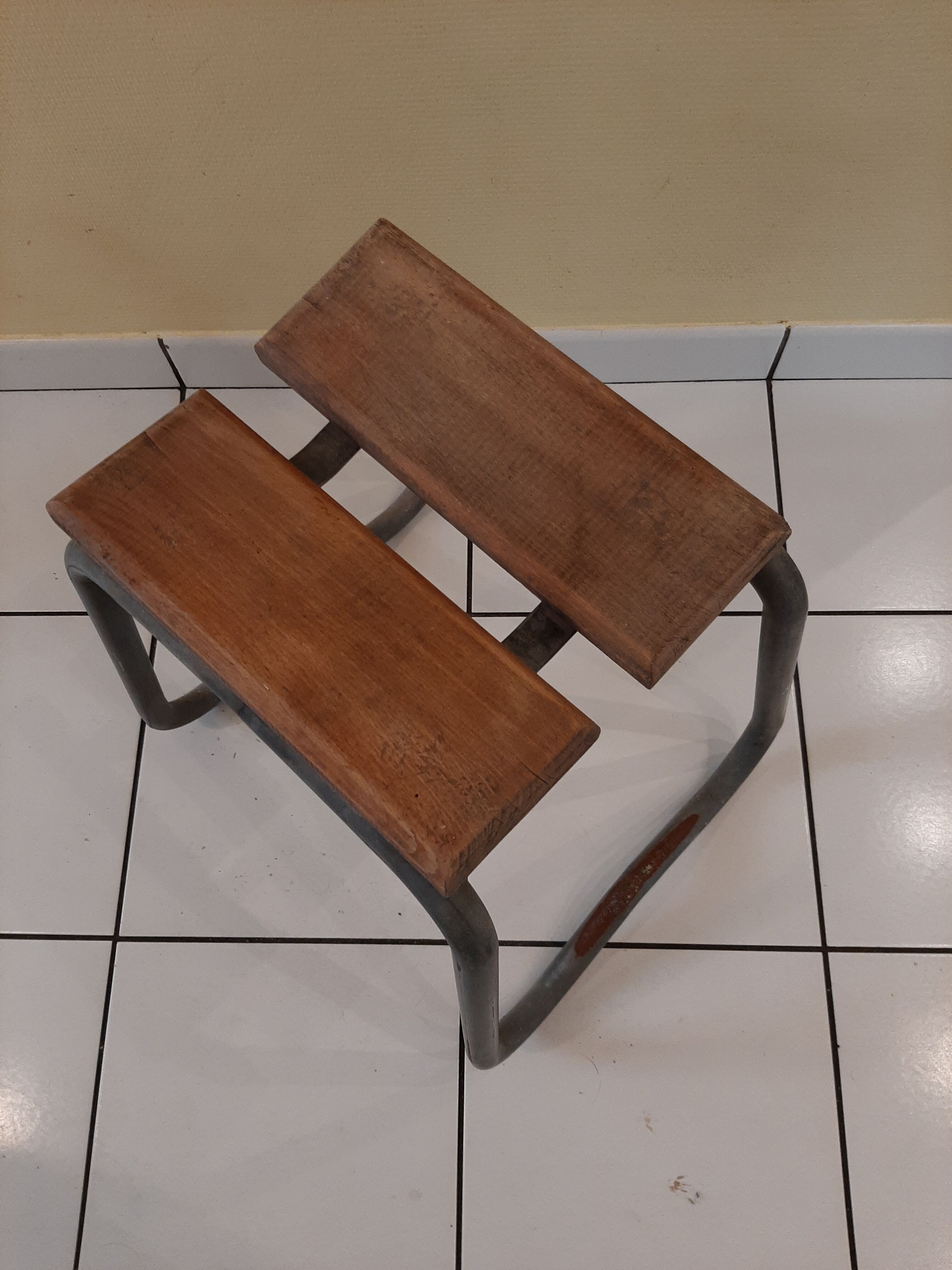 Metal and wood "industrial" stool