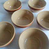 Set of 6 vintage Gien France stoneware bowls