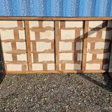 Industrial teak and metal table