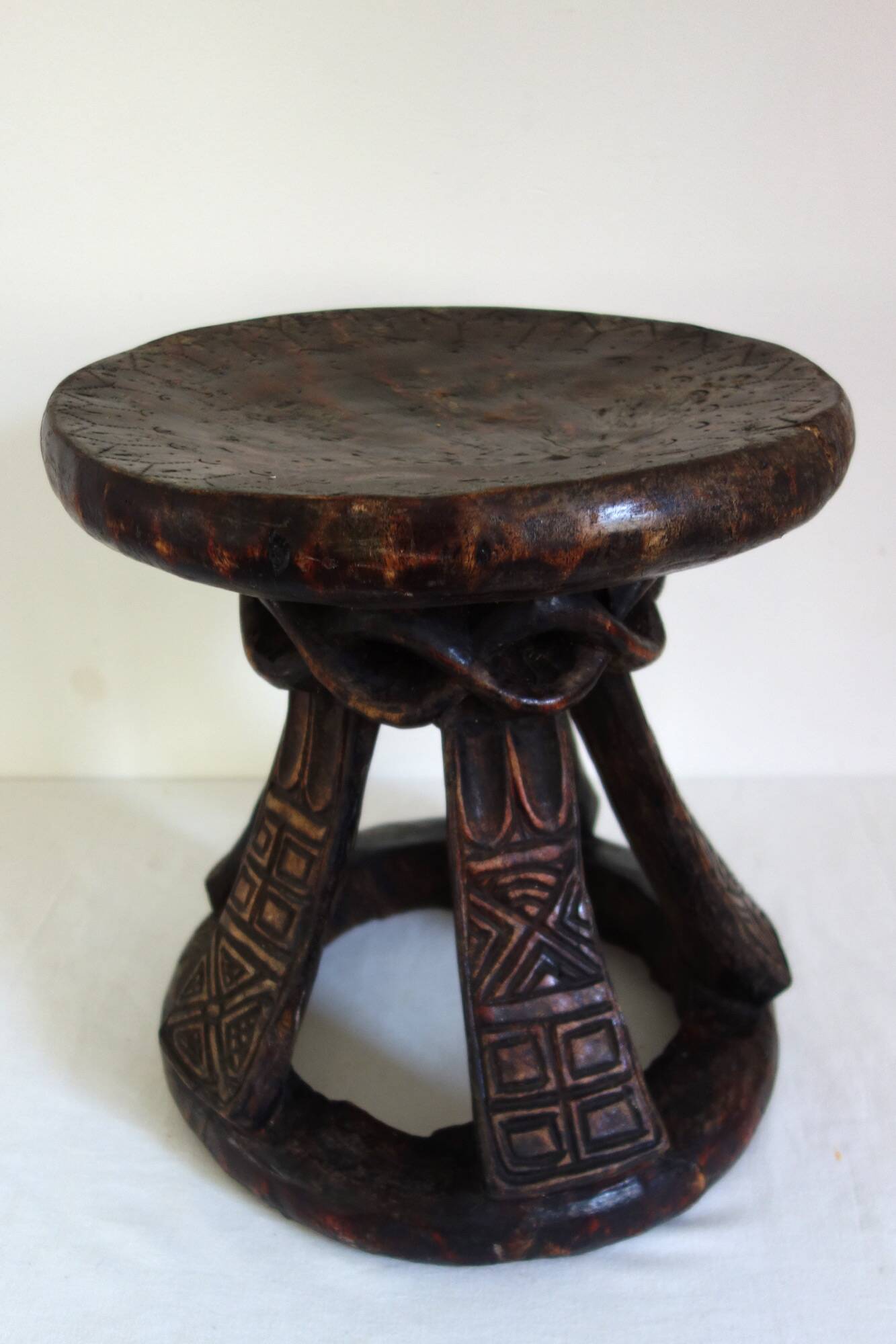 Vintage African tribal stool