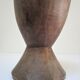 solid wood vase carved brutalist vintage
