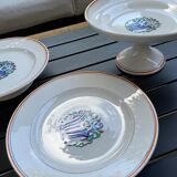 Set of 2 heel plates and one compote dish art deco, Boch La Louvière