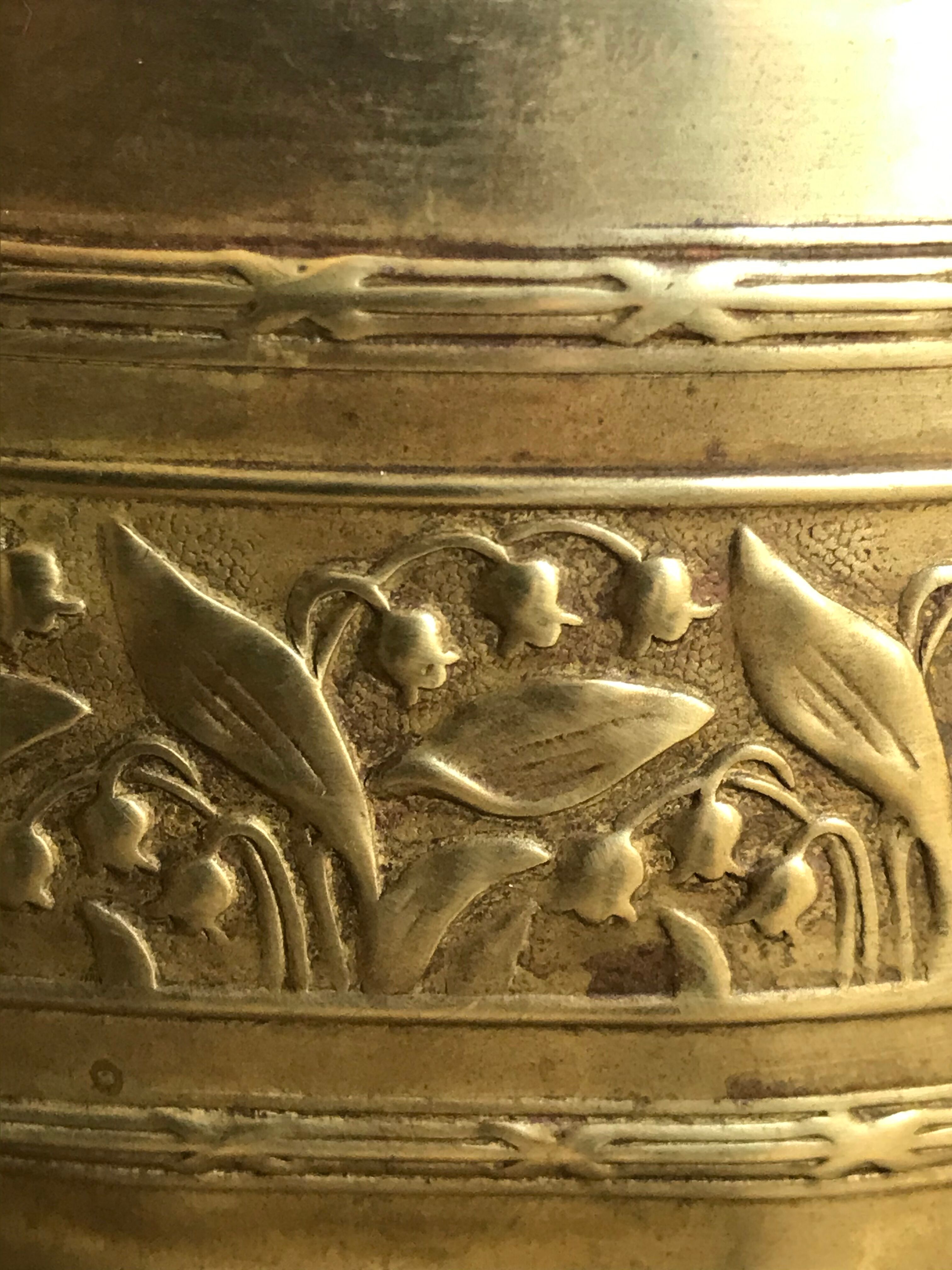 Early 20th century brass pot cover