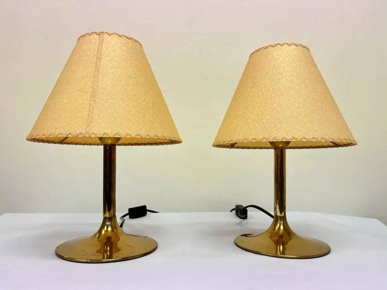 Pair of Mid-Century brass Table Lamps by Temde, 1970s