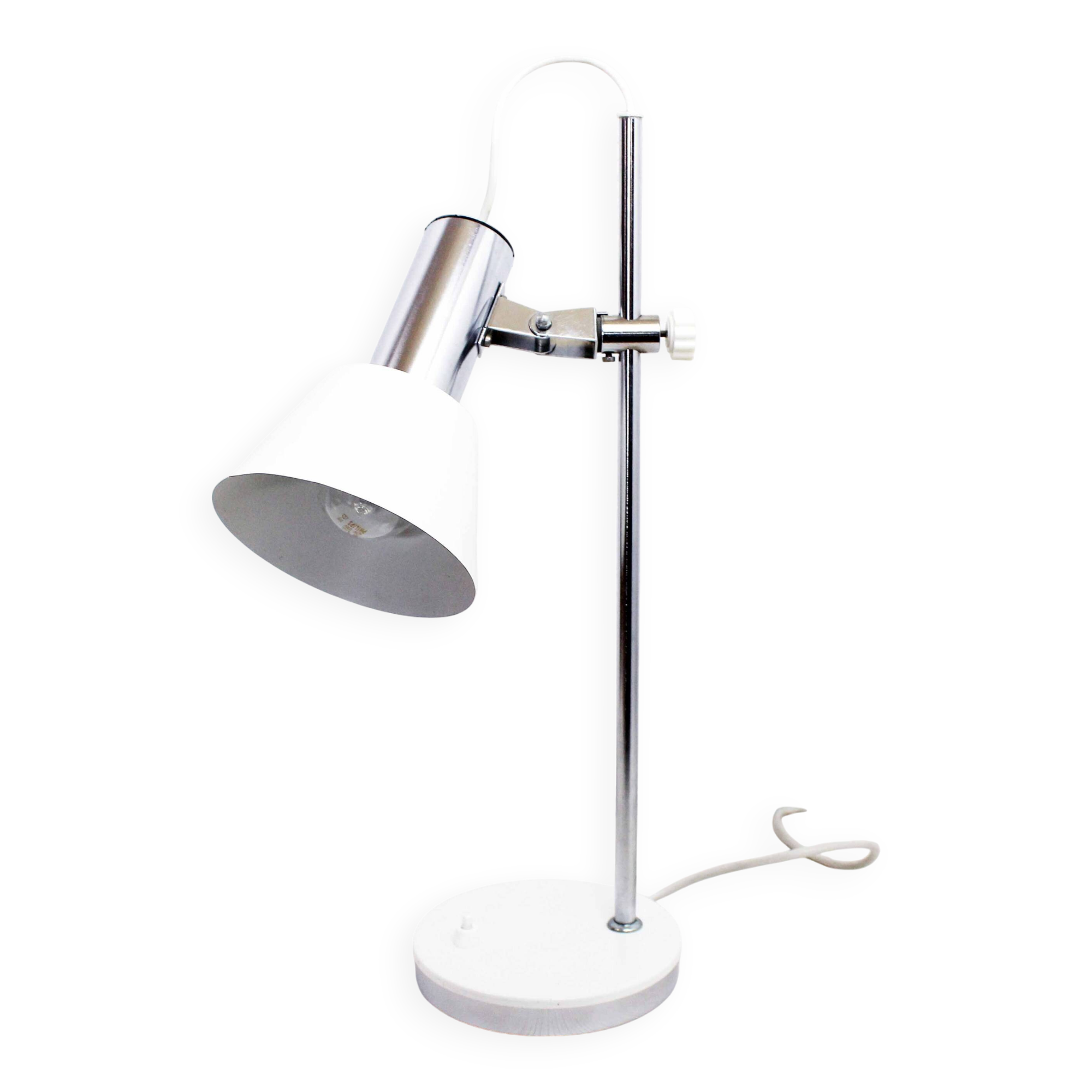 White metal desk lamp 1970