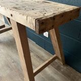 Old workbench with inclined legs
