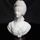 Ancien buste de Marie Antoinette porcelaine, biscuit d'époque XIX ème