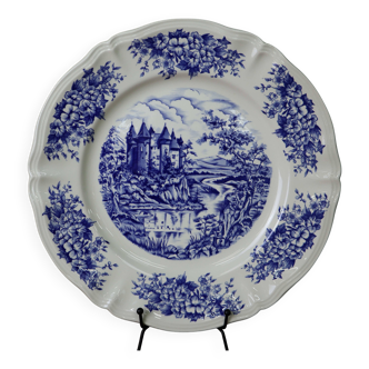 Vintage round dish Sarreguemines Castle model