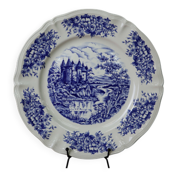 Vintage round dish Sarreguemines Castle model