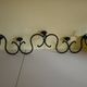 80 cm long wall coat door, made of wrought iron with 5 Suspensions in Bakelite - 70s