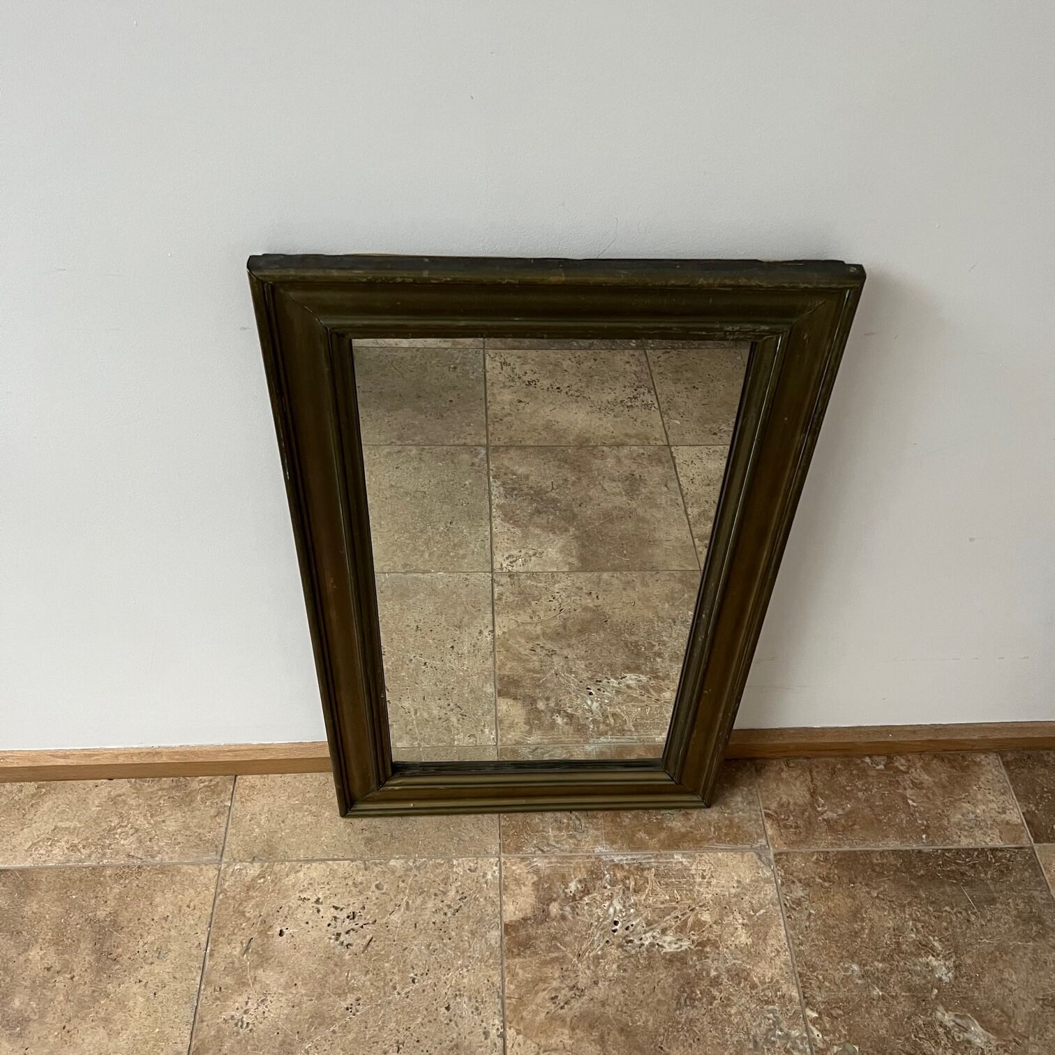 Antique french brass bistro mirror