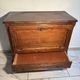 Louis XV style oak TV cabinet with drop-down flap.