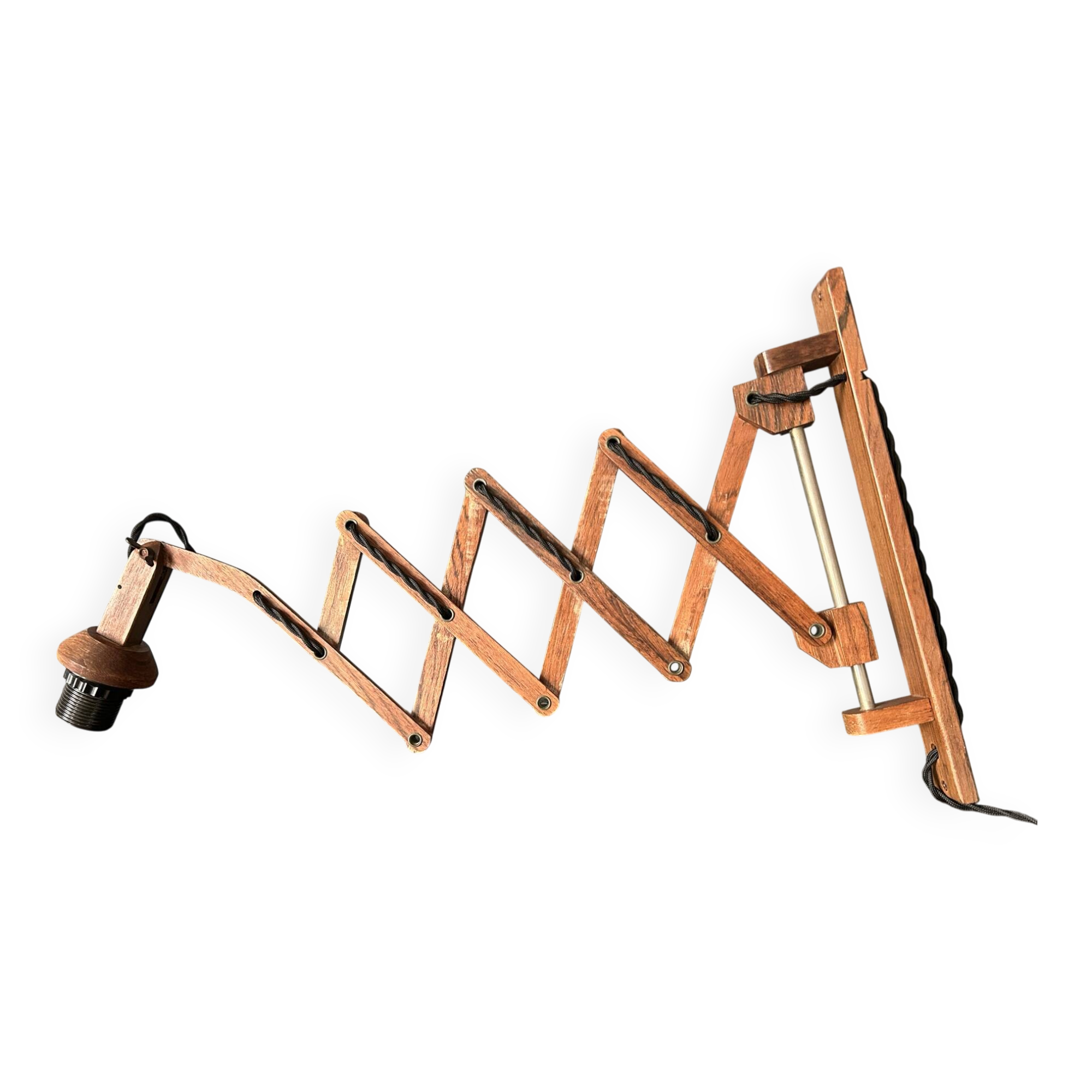 Scandinavian teak accordion wall light Le Klint