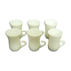 6 Tasses à expresso vintage en opaline blanche Ovoro Italy