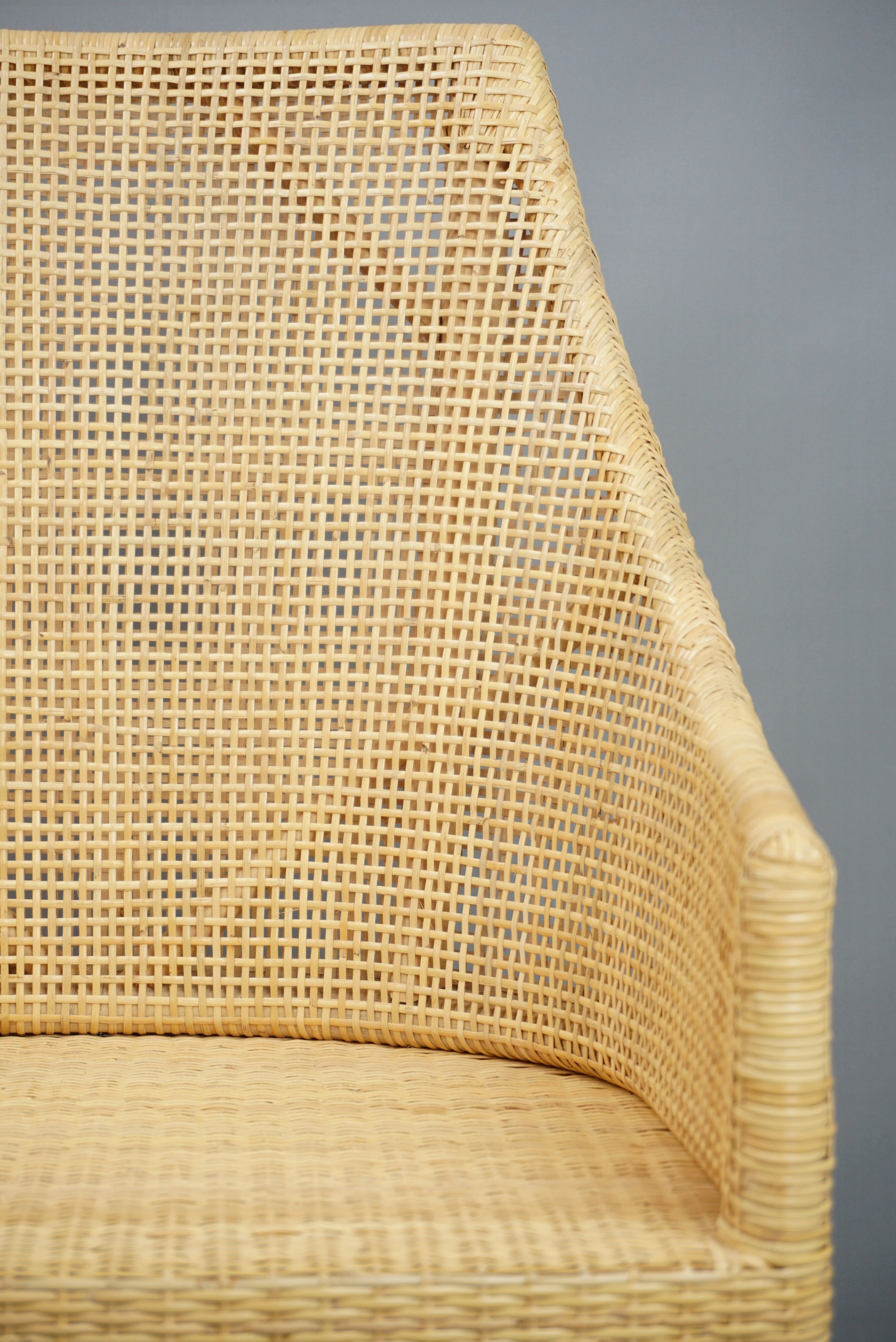 Lot de 6 chaises en rotin et bois