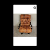 Fauteuil pivotant cuir scandinave