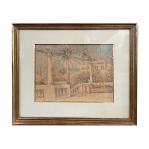 Peinture ancienne aquarelle - sud