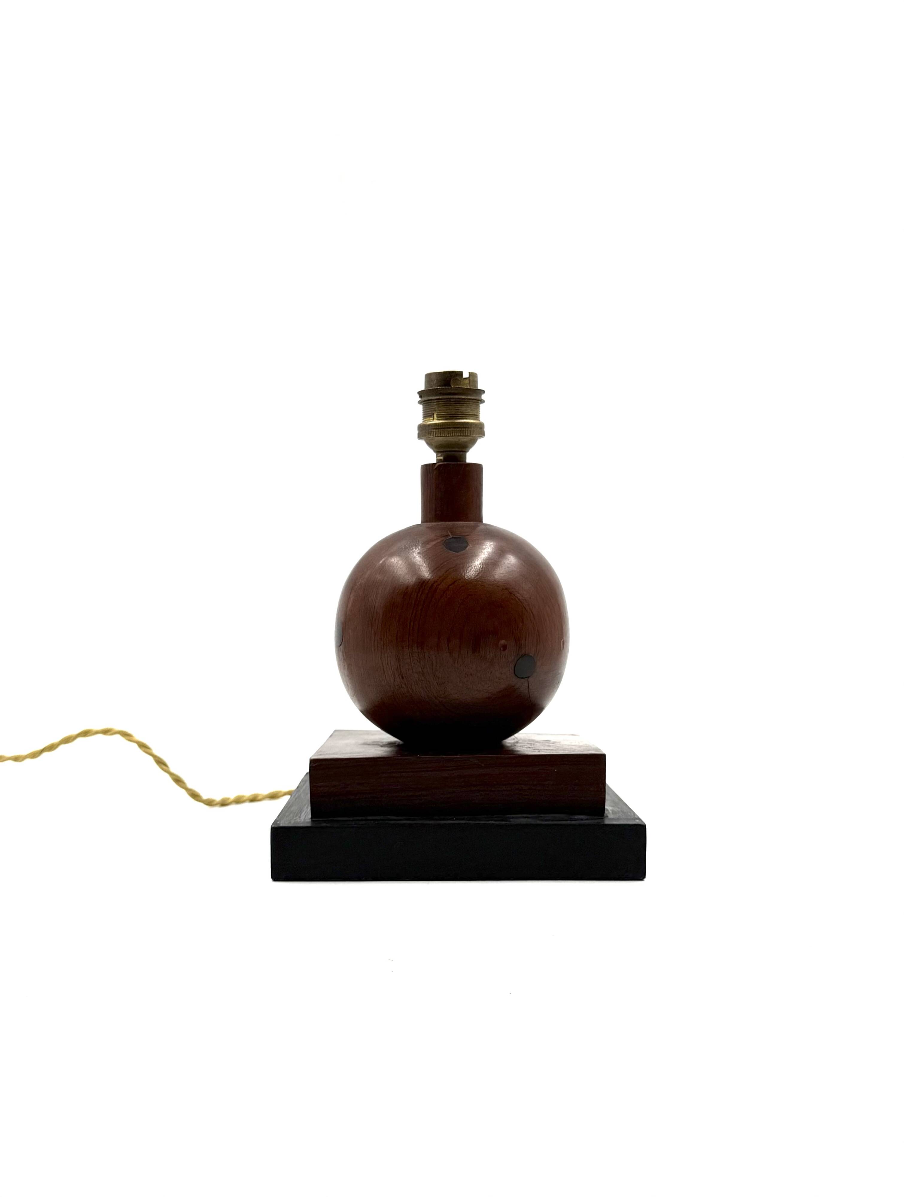 Art Deco wood table Lamp, France ca. 1930s