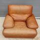 Fauteuil club lounge cuir cognac design 1970