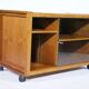 Buffet audio pour meuble phonographe design danois en teck, années 1960