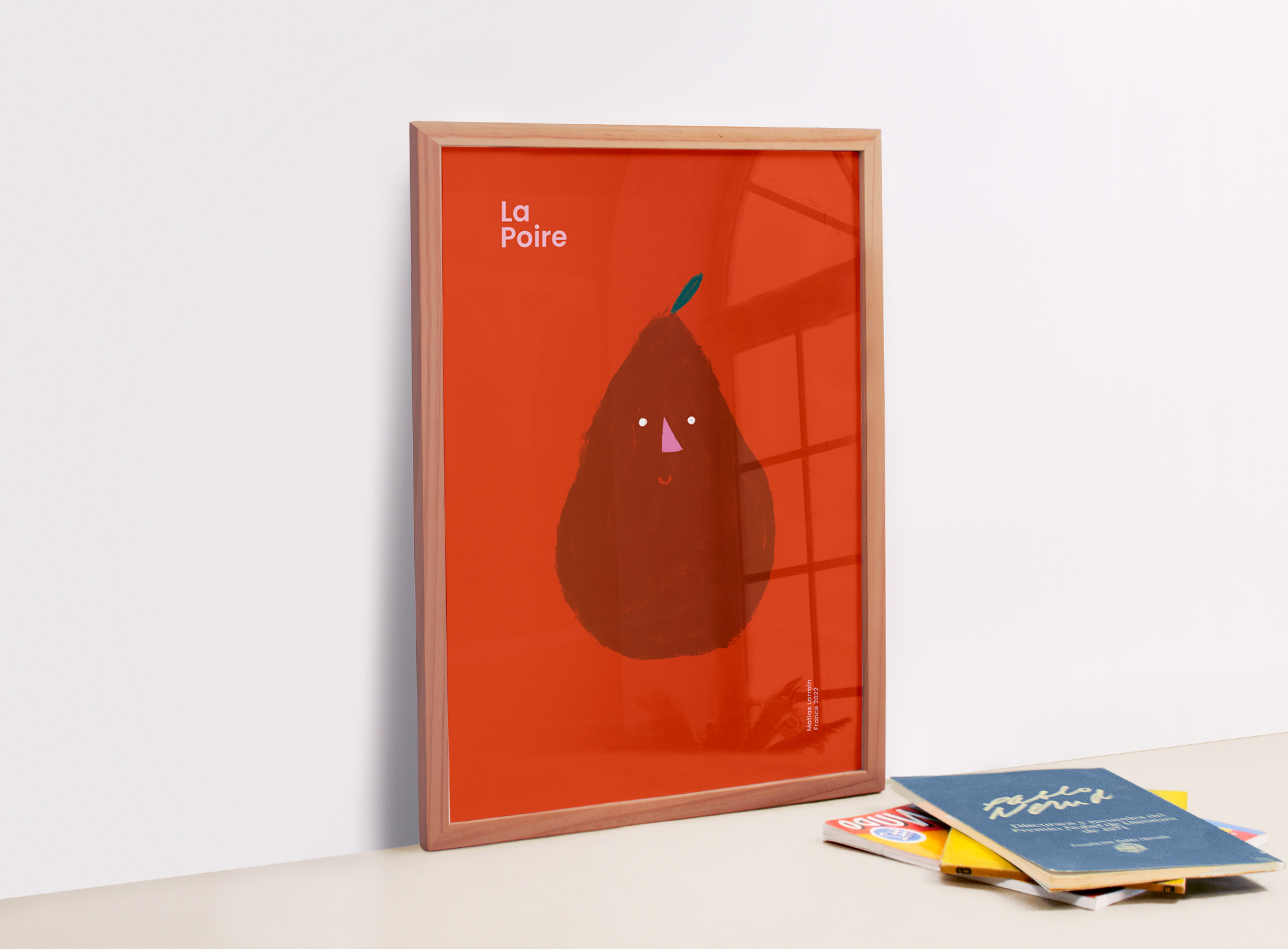 Minimalist pear face wall display 30cmX40cm