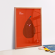 Minimalist pear face wall display 30cmX40cm