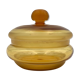 Bonbonnière ancienne en verre et pâte de verre jaune ambré, Tchécoslovaquie - XXe
