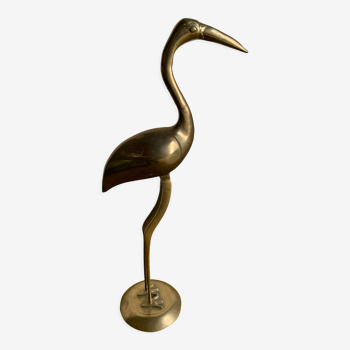 Pink flamingo in brass